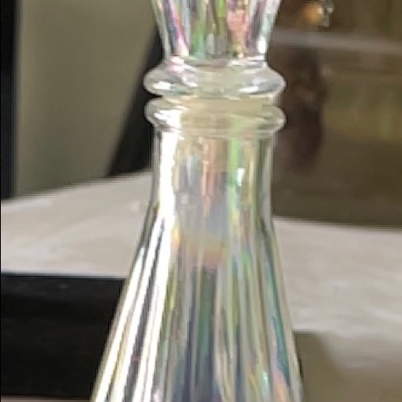 Vintage Rainbow Clear Bottle With removable rubber stopper lid. - Picture 4 of 7